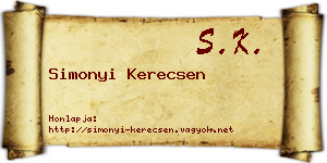 Simonyi Kerecsen névjegykártya